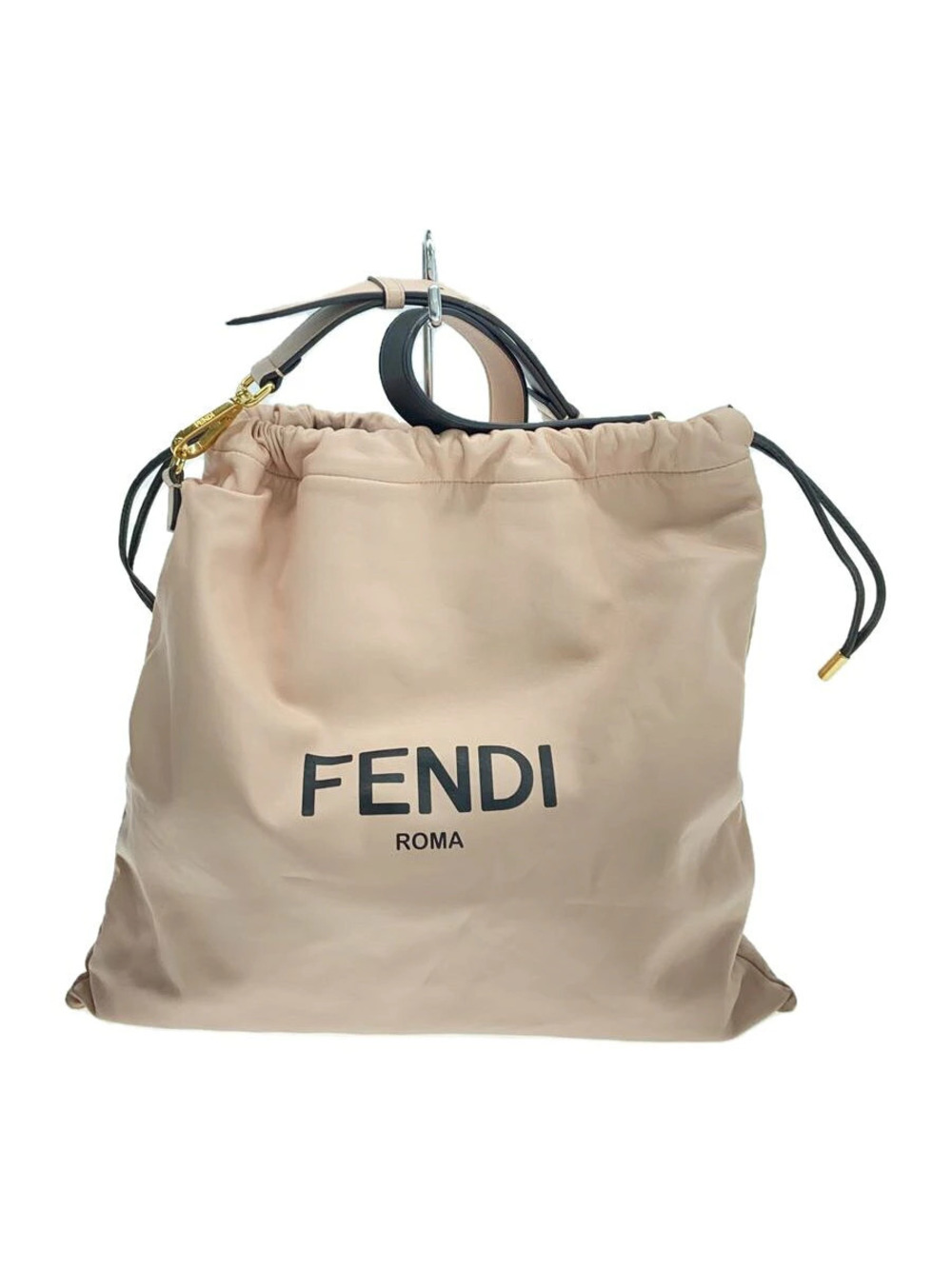 Fendi Roma Sack drawstring bag beige white
